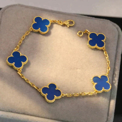 [Rose Tomorrow] CLOVER 5 MOTIF BLUE AGATE BRACELET COLLECTION