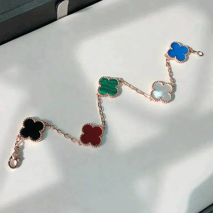 [Rose Tomorrow]CLOVER 5 MOTIFS MULTICOLOR BRACELET