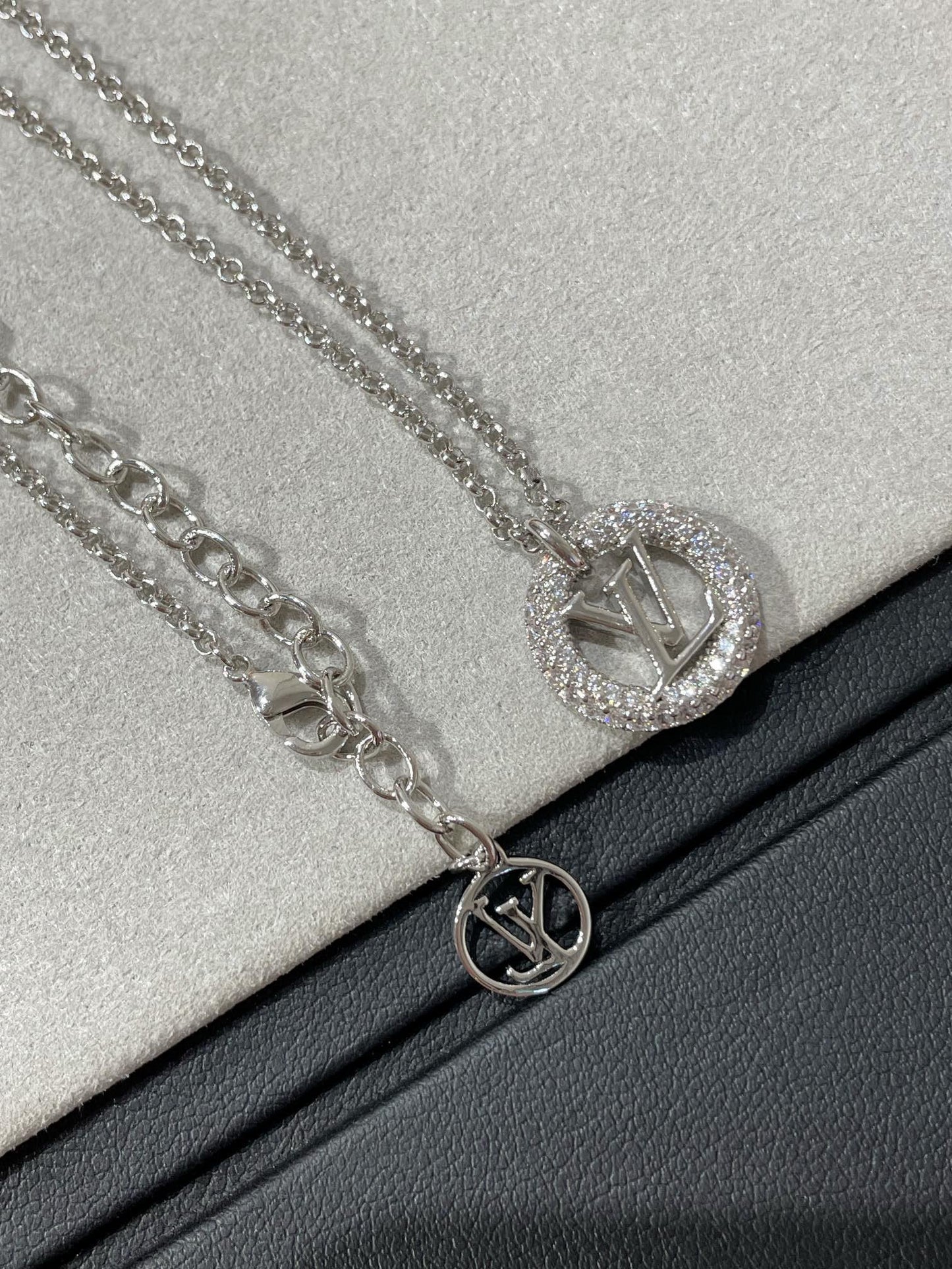 [Rose Tomorrow]BY NIGHT DIAMOND PAVED NECKLACE