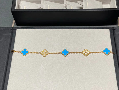 [Rose Tomorrow] CLOVER 5 MOTIF BLUE AGATE BRACELET COLLECTION