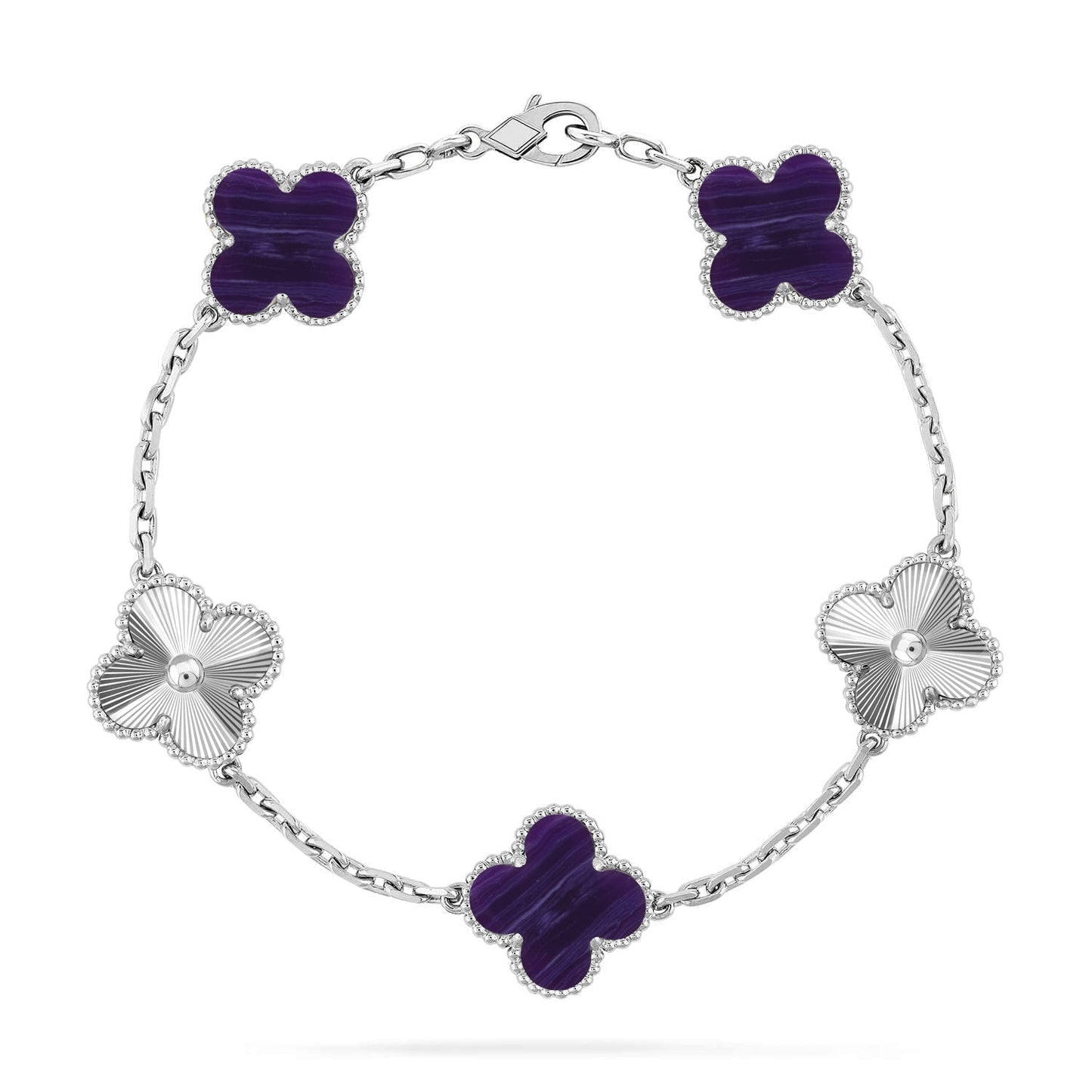 [Rose Tomorrow]CLOVER 5 MOTIF PURPLE STRIPES BRACELET COLLECTION