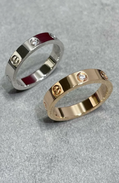 [Rose Tomorrow]LOVE RING 4MM 1 DIAMOND SILVER