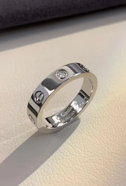 [Rose Tomorrow]LOVE RING 4MM 1 DIAMOND SILVER
