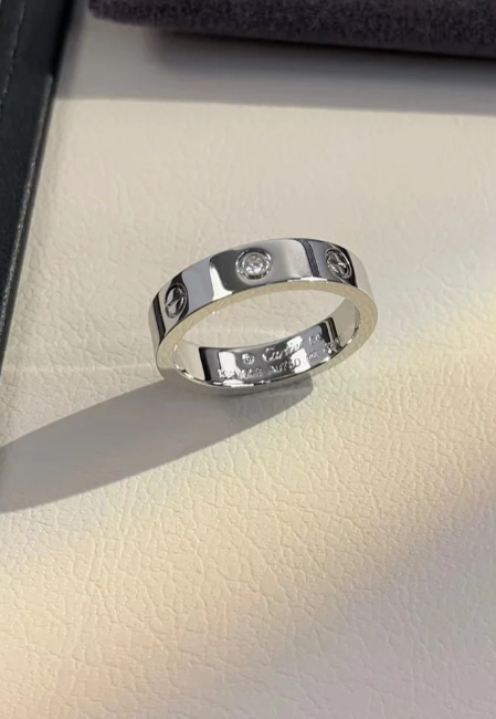 [Rose Tomorrow]LOVE RING 4MM 1 DIAMOND SILVER