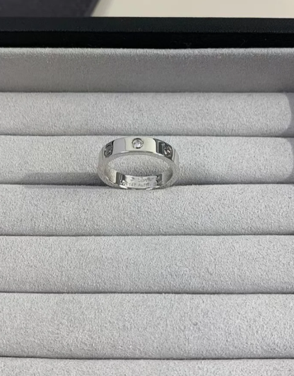 [Rose Tomorrow]LOVE RING 4MM 1 DIAMOND SILVER