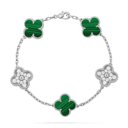 [Rose Tomorrow] CLOVER 5 MOTIF MALACHITE BRACELET COLLECTION