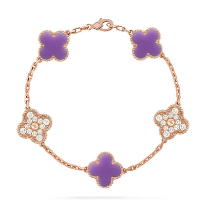 [Rose Tomorrow]CLOVER 5 MOTIF LIGHT PURPLE BRACELET COLLECTION