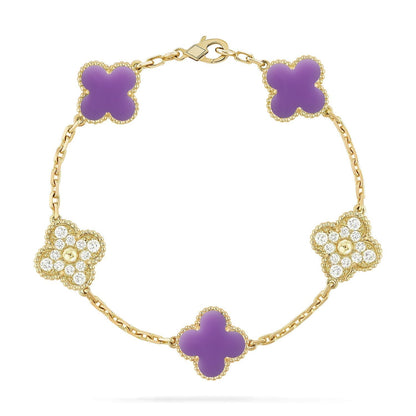 [Rose Tomorrow]CLOVER 5 MOTIF LIGHT PURPLE BRACELET COLLECTION