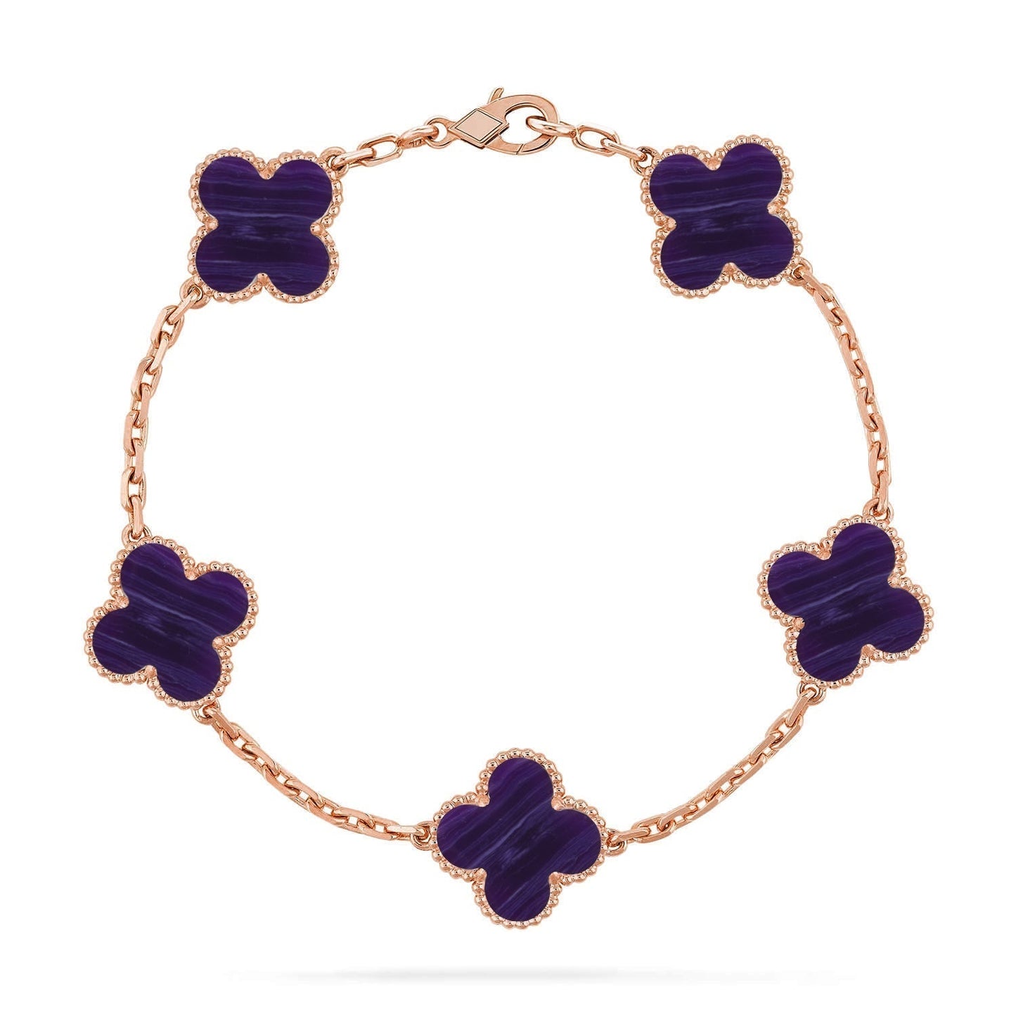 [Rose Tomorrow]CLOVER 5 MOTIF PURPLE STRIPES BRACELET COLLECTION
