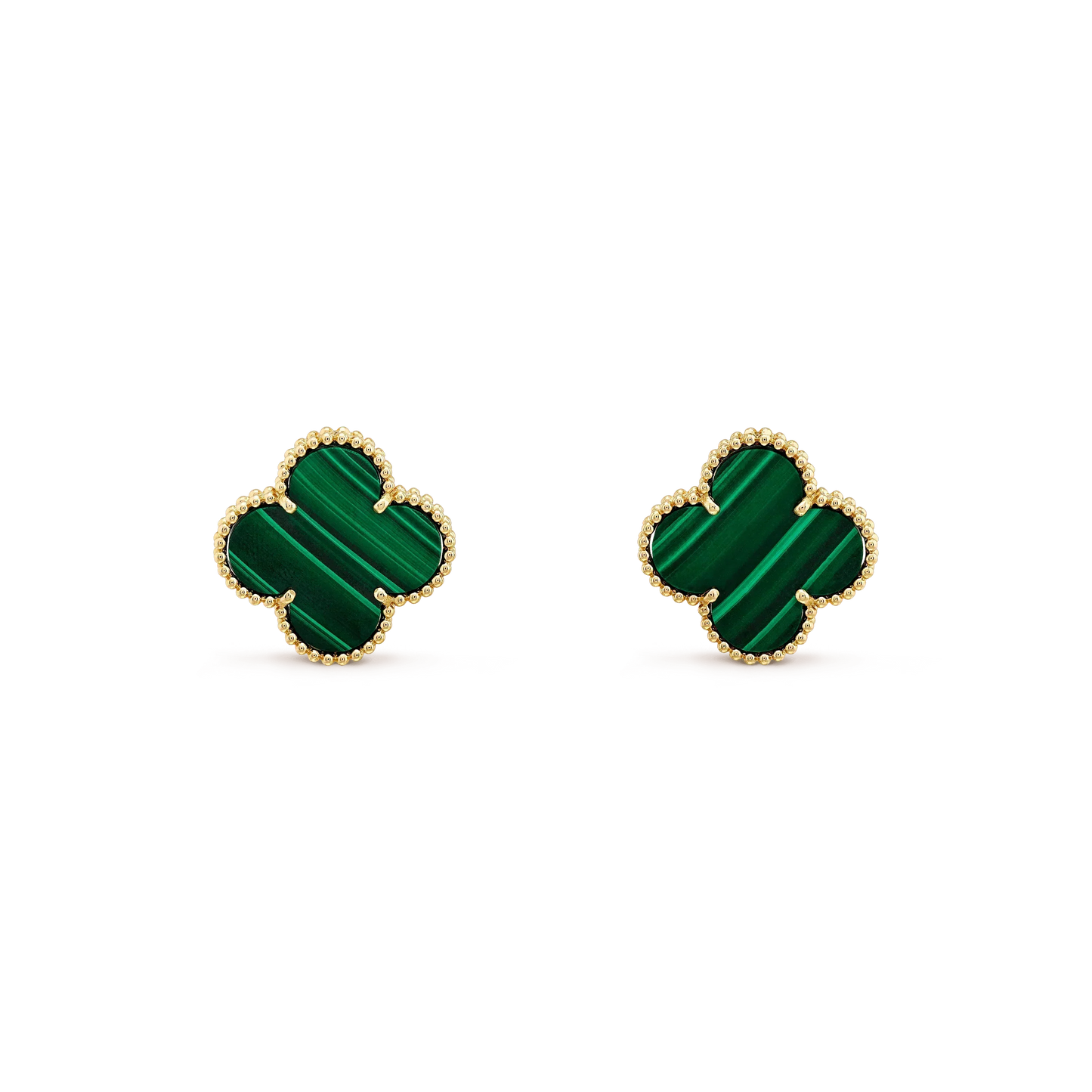 [Rose Tomorrow]CLOVER MINI 9.5MM MALACHITE  EARRINGS