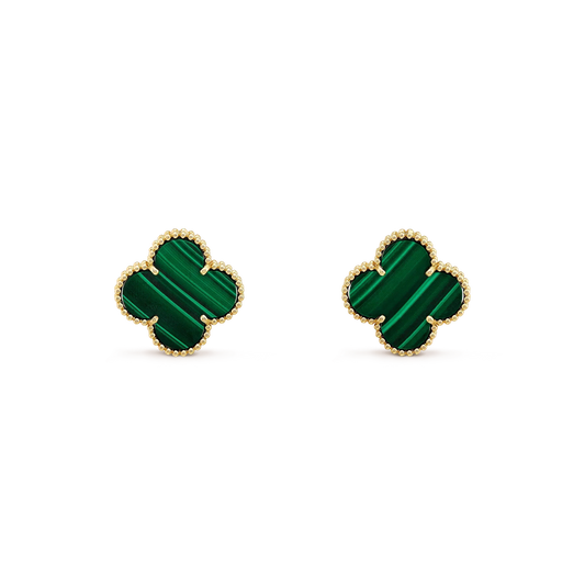 [Rose Tomorrow]CLOVER MINI 9.5MM MALACHITE  EARRINGS