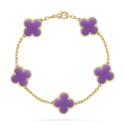 [Rose Tomorrow]CLOVER 5 MOTIF LIGHT PURPLE BRACELET COLLECTION