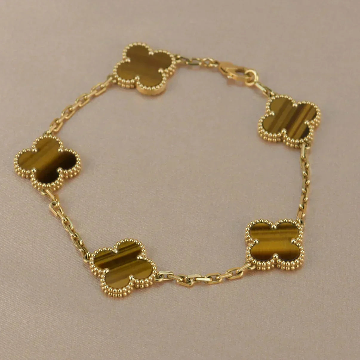 [Rose Tomorrow] CLOVER 5 MOTIFS TIGER EYE BRACELET COLLECTION