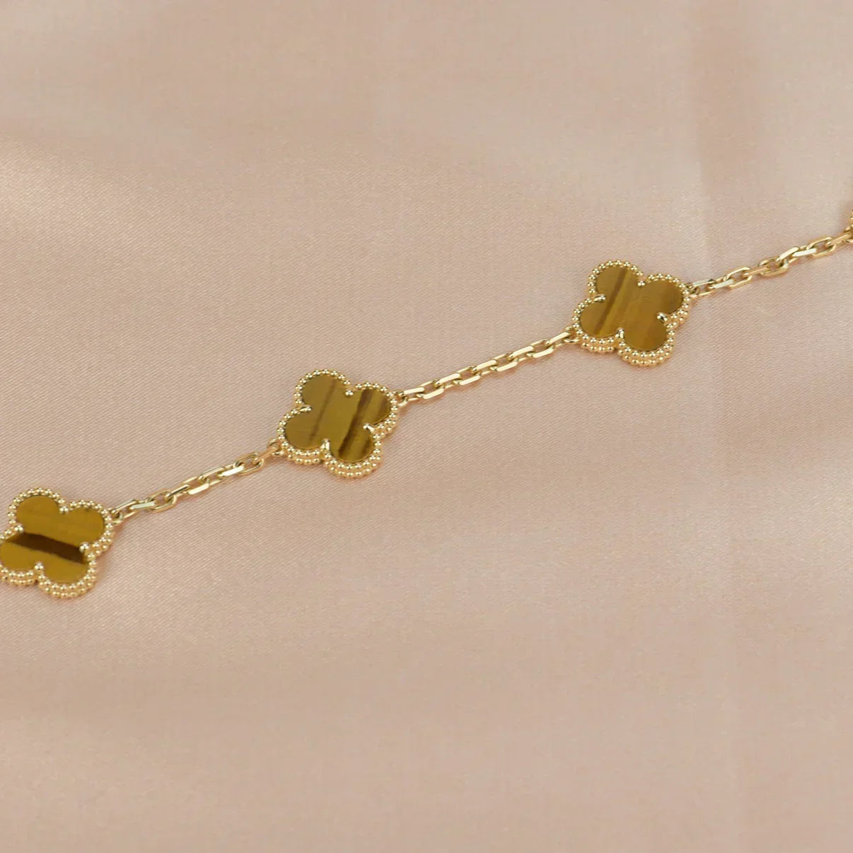 [Rose Tomorrow] CLOVER 5 MOTIFS TIGER EYE BRACELET COLLECTION
