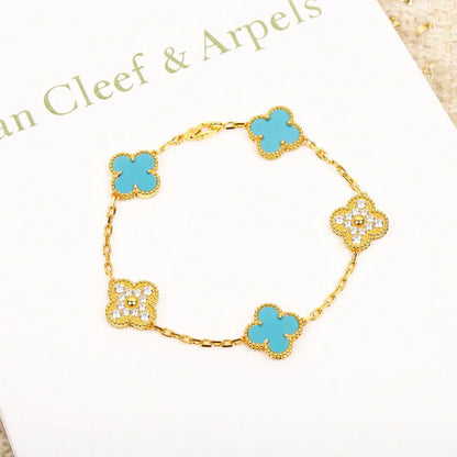 [Rose Tomorrow] CLOVER 5 MOTIF TURQUOISE BRACELET COLLECTION