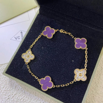 [Rose Tomorrow] CLOVER 5 MOTIF VIOLET BRACELET COLLECTION
