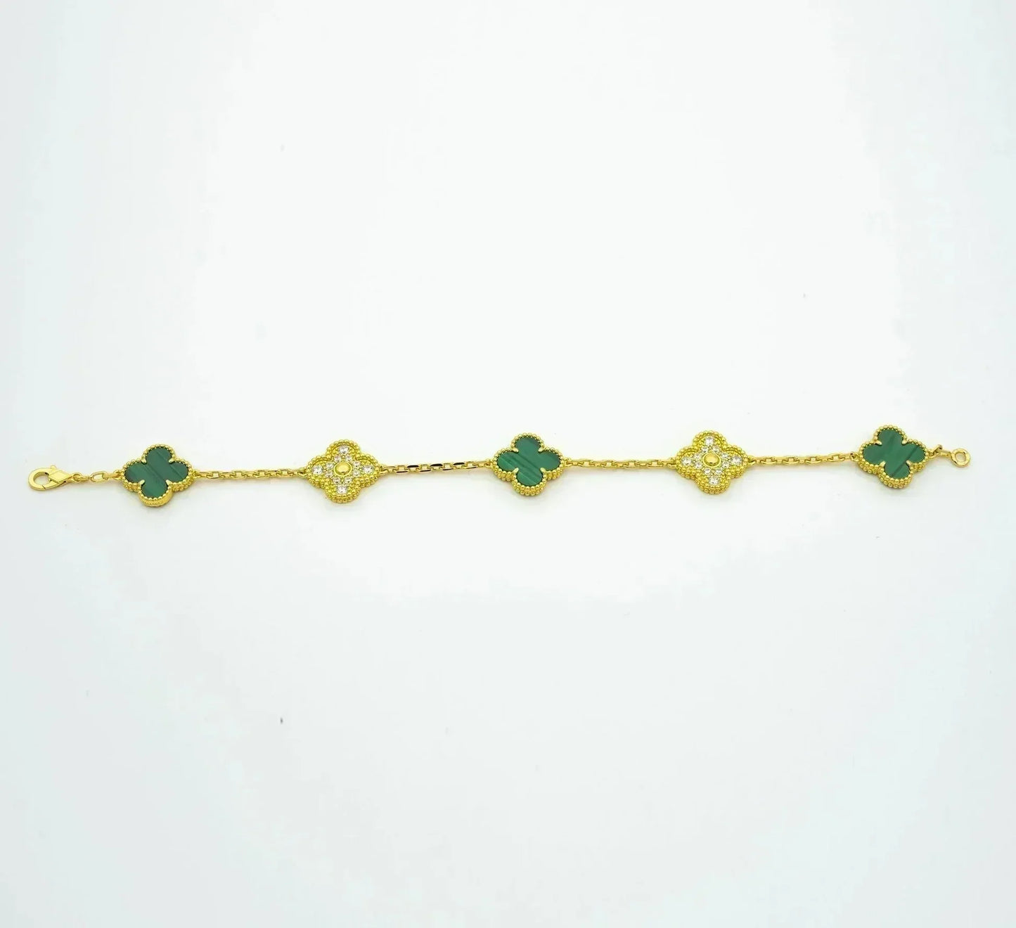 [Rose Tomorrow] CLOVER 5 MOTIF MALACHITE BRACELET COLLECTION