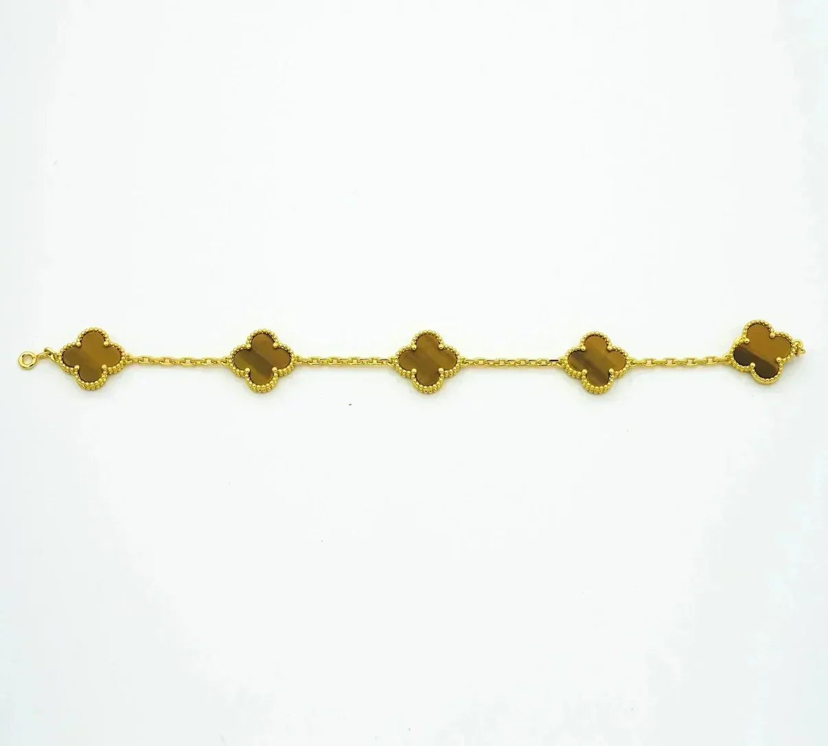 [Rose Tomorrow] CLOVER 5 MOTIFS TIGER EYE BRACELET COLLECTION