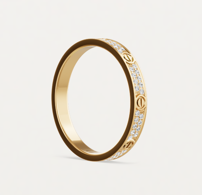 [Rose Tomorrow]LOVE RING 2.6mm-wide full-diamond ring Gold