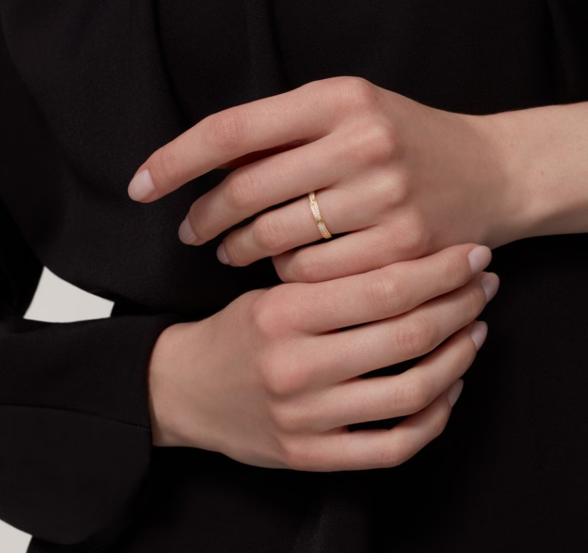 [Rose Tomorrow]LOVE RING 2.6mm-wide full-diamond ring Gold