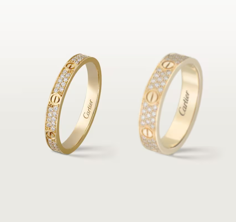 [Rose Tomorrow]LOVE RING 2.6mm-wide full-diamond ring Gold