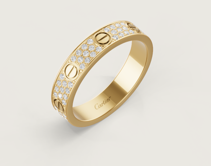 [Rose Tomorrow]LOVE RING 4mm-wide full-diamond ring GOLD