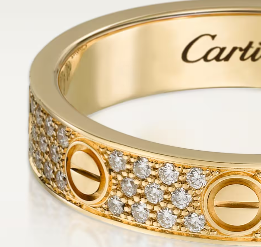 [Rose Tomorrow]LOVE RING 4mm-wide full-diamond ring GOLD