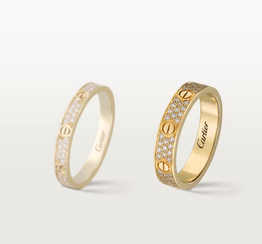 [Rose Tomorrow]LOVE RING 4mm-wide full-diamond ring GOLD