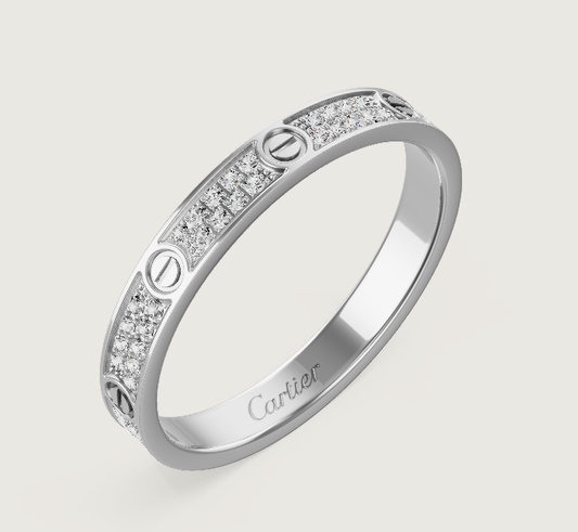 [Rose Tomorrow]LOVE RING 2.6mm-wide full-diamond ring silver