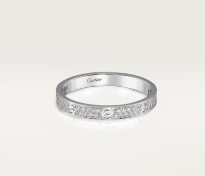 [Rose Tomorrow]LOVE RING 2.6mm-wide full-diamond ring silver