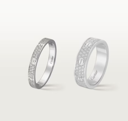 [Rose Tomorrow]LOVE RING 2.6mm-wide full-diamond ring silver