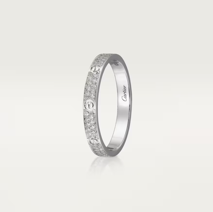 [Rose Tomorrow]LOVE RING 2.6mm-wide full-diamond ring silver