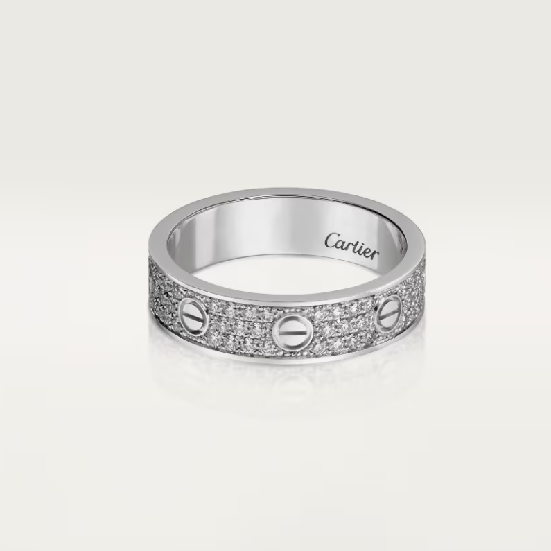 [Rose Tomorrow]LOVE RING 4mm-wide full-diamond ring silver