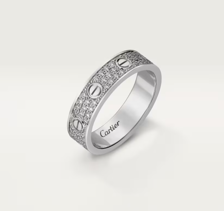 [Rose Tomorrow]LOVE RING 4mm-wide full-diamond ring silver