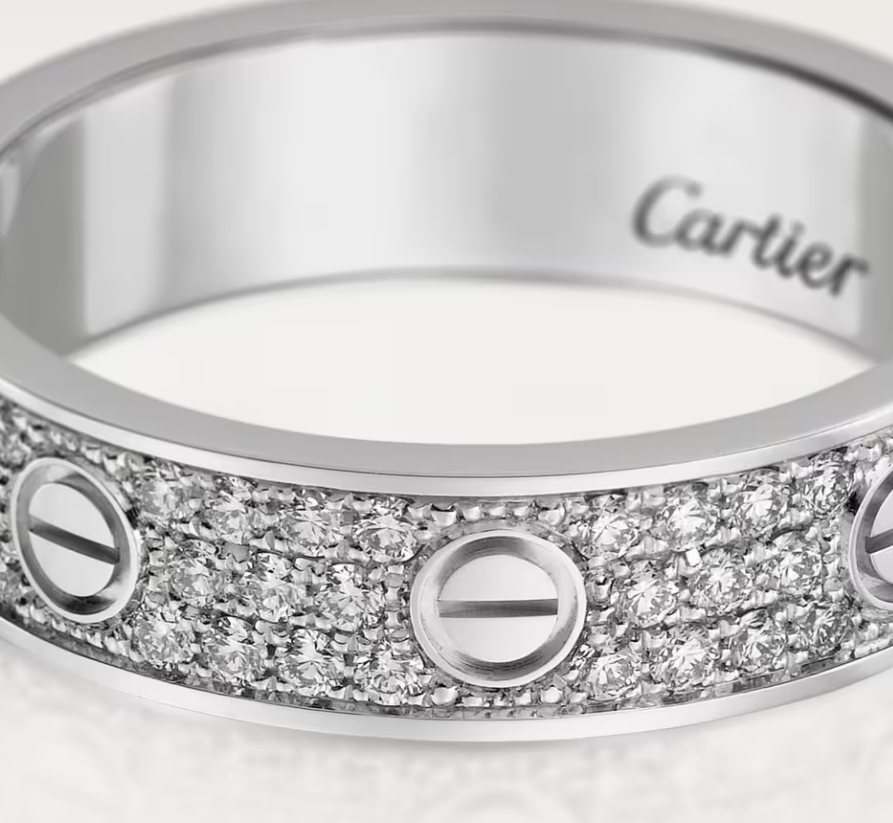 [Rose Tomorrow]LOVE RING 4mm-wide full-diamond ring silver