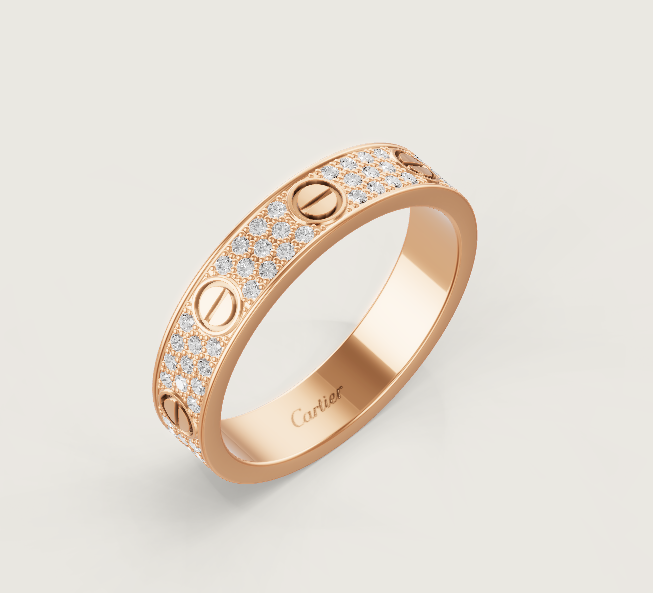 [Rose Tomorrow]LOVE RING 4mm-wide full-diamond ring Rose Gold