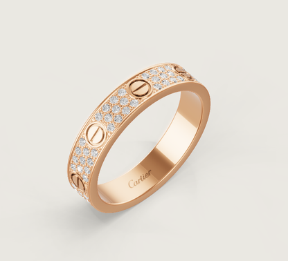 [Rose Tomorrow]LOVE RING 4mm-wide full-diamond ring Rose Gold
