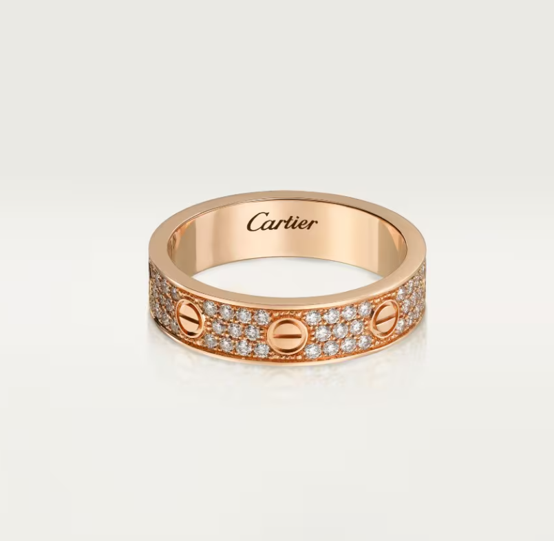 [Rose Tomorrow]LOVE RING 4mm-wide full-diamond ring Rose Gold