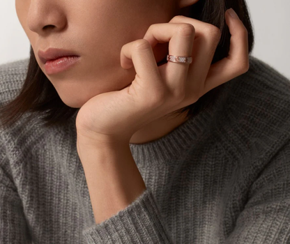 [Rose Tomorrow]LOVE RING 4mm-wide full-diamond ring Rose Gold