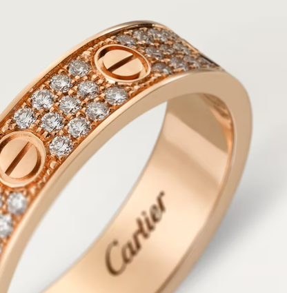 [Rose Tomorrow]LOVE RING 4mm-wide full-diamond ring Rose Gold