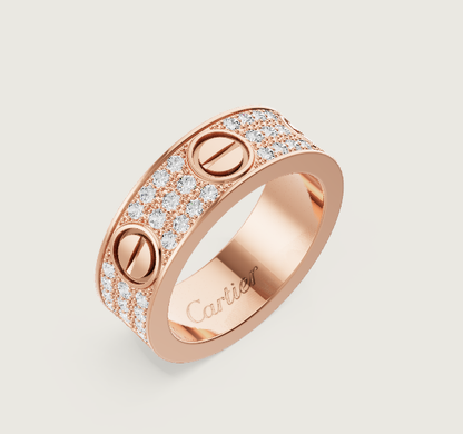 [Rose Tomorrow]LOVE RING 6.5mm-wide full-diamond ring Rose Gold