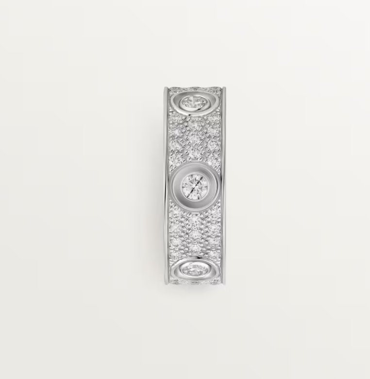 [Rose Tomorrow]LOVE RING 6.5MM Full Diamond, 6 Major Diamonds Silver