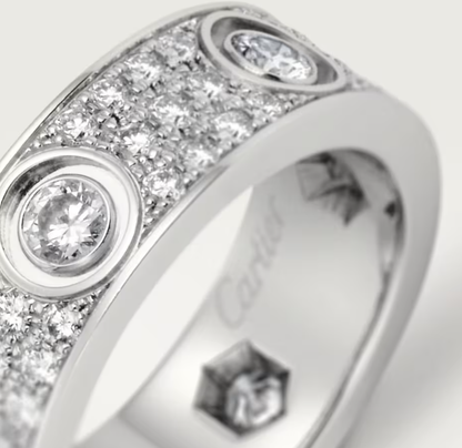 [Rose Tomorrow]LOVE RING 6.5MM Full Diamond, 6 Major Diamonds Silver