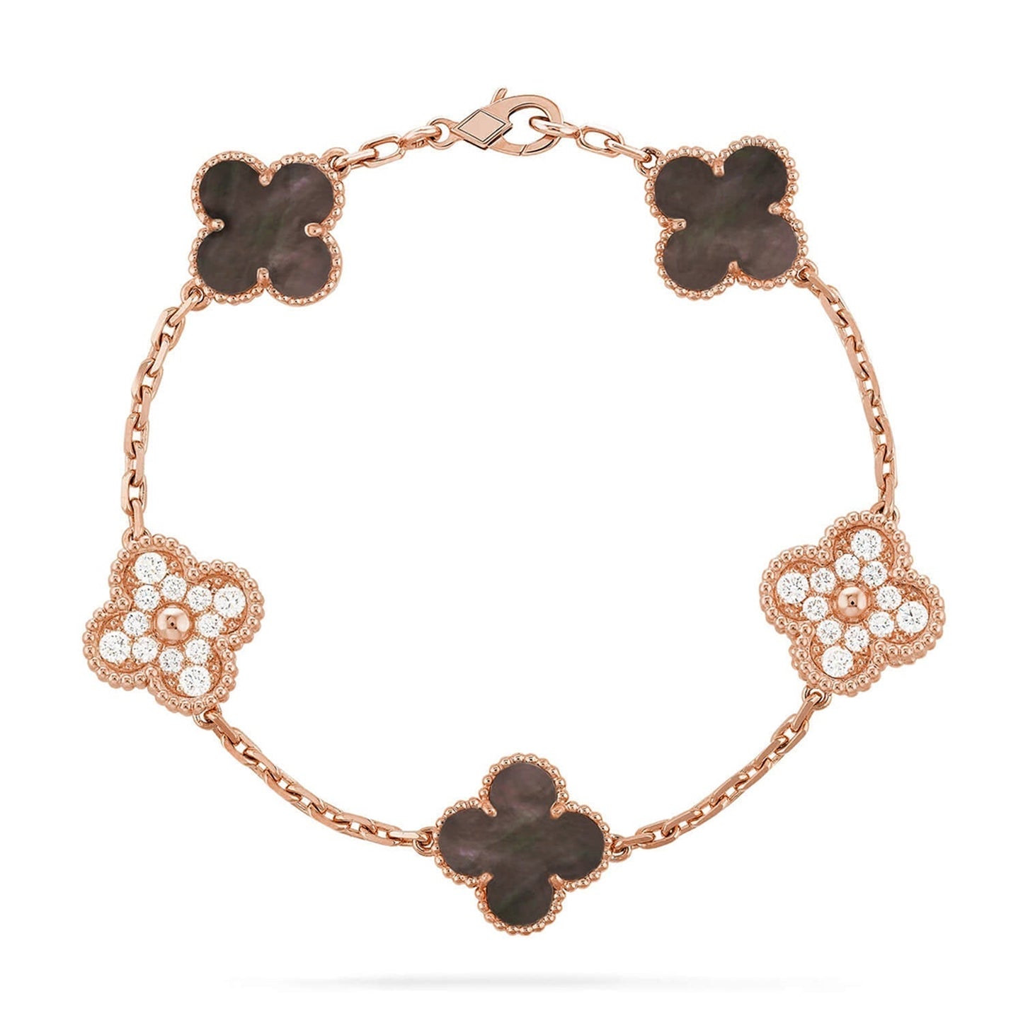 [Rose Tomorrow] CLOVER 5 MOTIF GRAY MOP BRACELET COLLECTION