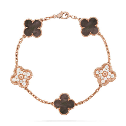 [Rose Tomorrow] CLOVER 5 MOTIF GRAY MOP BRACELET COLLECTION