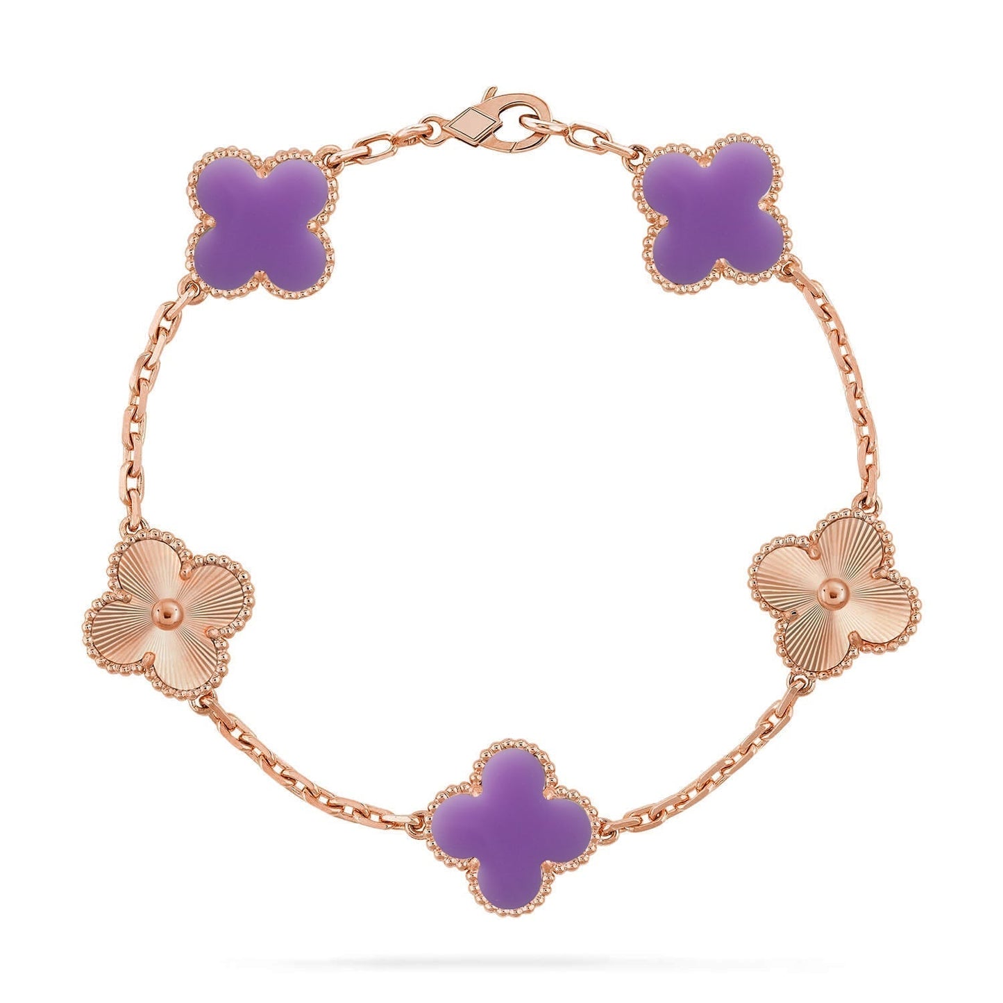 [Rose Tomorrow]CLOVER 5 MOTIF LIGHT PURPLE BRACELET COLLECTION
