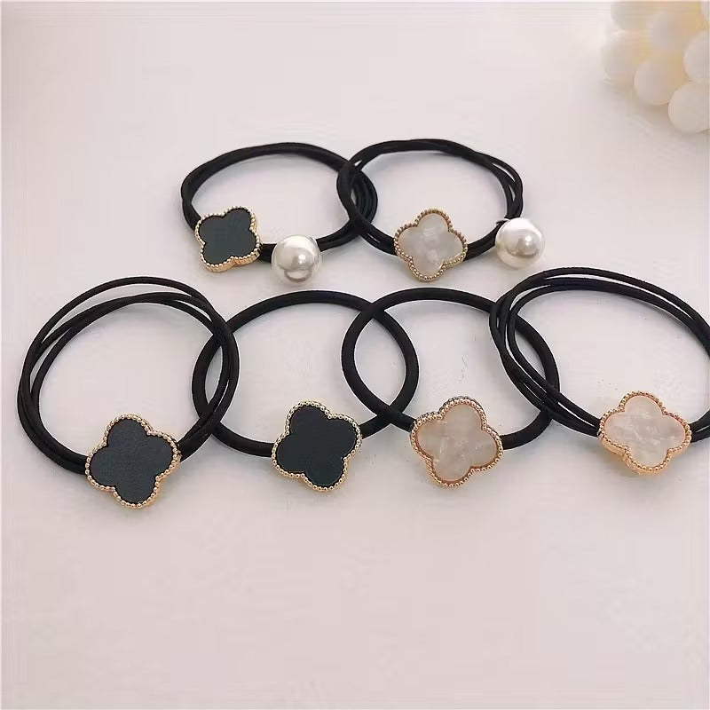 2-Color Premium Clover Single Strand Hair Tie with and Triple Braid, Minimalist Versatile Headband
