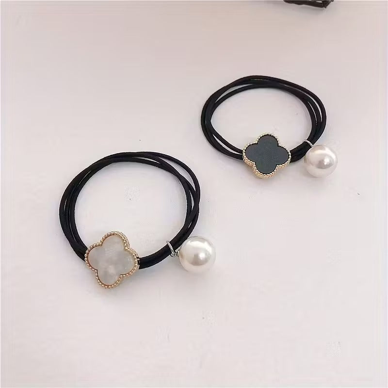 2-Color Premium Clover Single Strand Hair Tie with and Triple Braid, Minimalist Versatile Headband