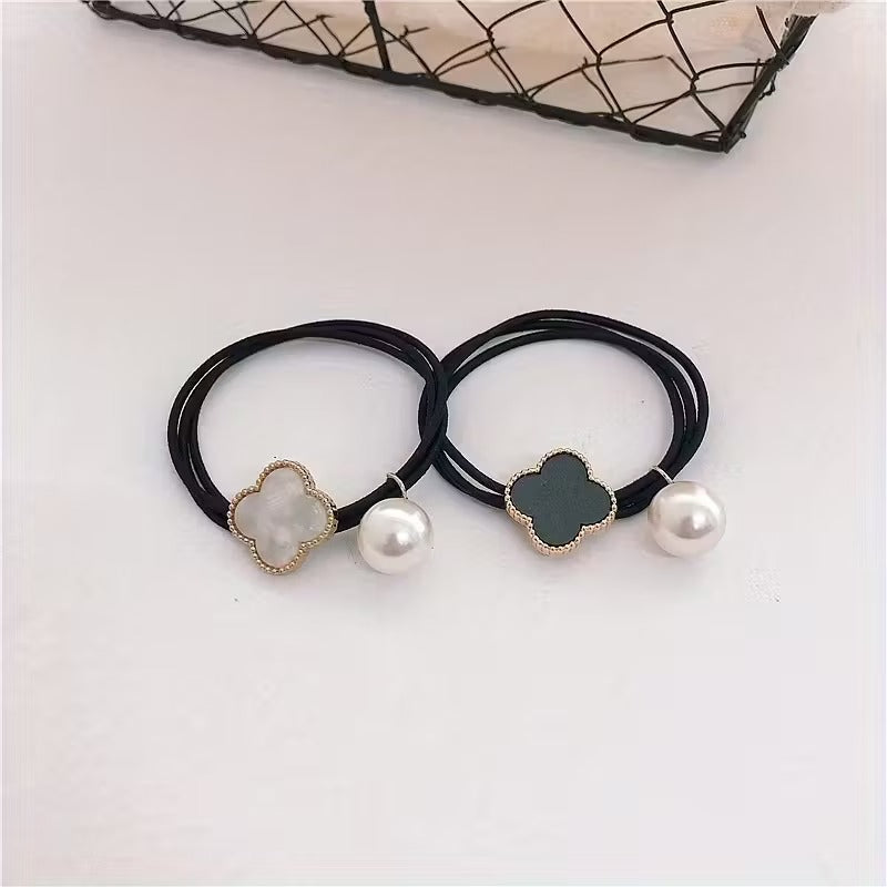 2-Color Premium Clover Single Strand Hair Tie with and Triple Braid, Minimalist Versatile Headband