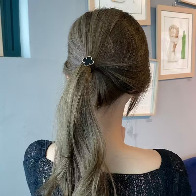 2-Color Premium Clover Single Strand Hair Tie with and Triple Braid, Minimalist Versatile Headband